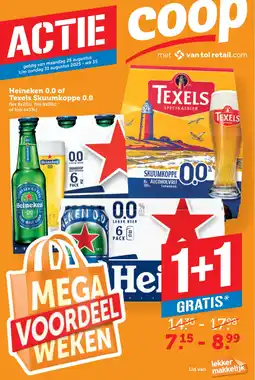 Coop Heineken 0.0 of Texels Skuumkoppe 0.0 aanbieding