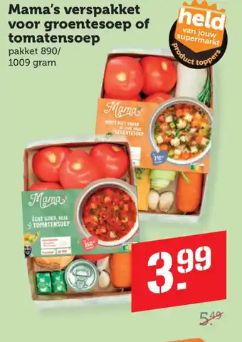Coop Mama's verspakket voor groentesoep of tomatensoep aanbieding