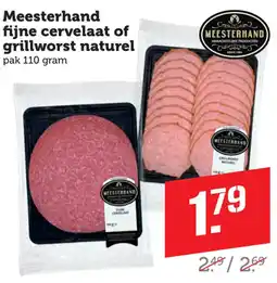 Coop Meesterhand fijne cervelaat of grillworst naturel aanbieding