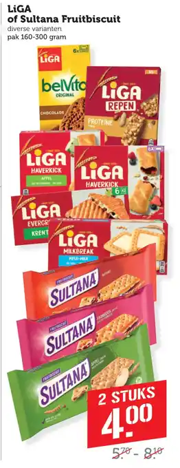Coop LIGA of Sultana Fruitbiscuit aanbieding