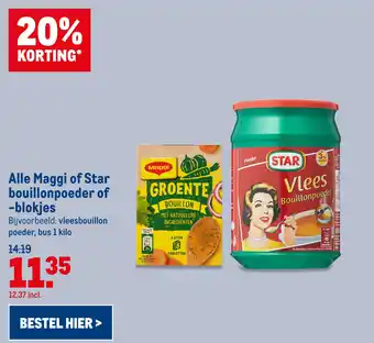 Makro Alle Maggi of Star bouillonpoeder of -blokies aanbieding