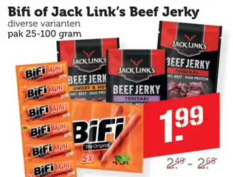 Coop Bifi of Jack Link's Beef Jerky aanbieding