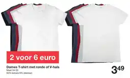 Zeeman Dames T-shirt met ronde of V-hals aanbieding