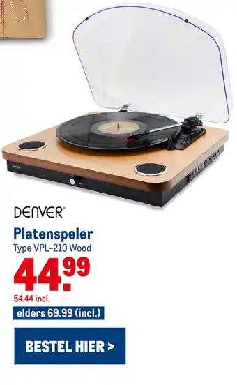Makro DENVER" Platenspeler Type VPL-210 Wood aanbieding