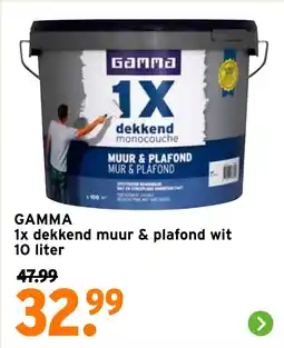 GAMMA GAMMA 1x dekkend muur & plafond wit aanbieding