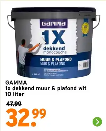 GAMMA GAMMA 1x dekkend muur & plafond wit aanbieding