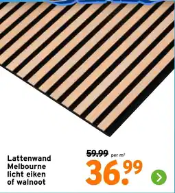 GAMMA Lattenwand Melbourne licht eiken of walnoot aanbieding