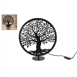 Marskramer Tafellamp levensboom rond zwart metaal 34x13x37cm aanbieding