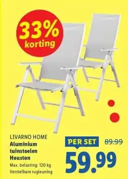 Lidl Aluminium tuinstoelen Houston aanbieding