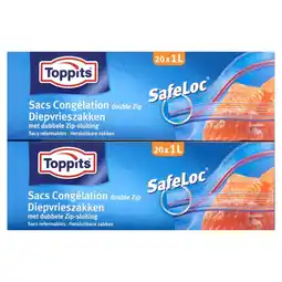 Marskramer Toppits Safeloc Zip-Diepvrieszakken 1 liter 20 stuks aanbieding