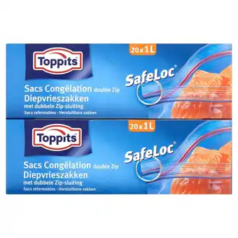 Marskramer Toppits Safeloc Zip-Diepvrieszakken 1 liter 20 stuks aanbieding