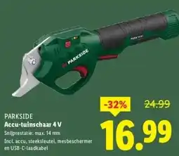 Lidl Accu-tuinschaar 4 V aanbieding