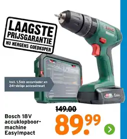 GAMMA Bosch 18V accuklopboor machine EasyImpact aanbieding