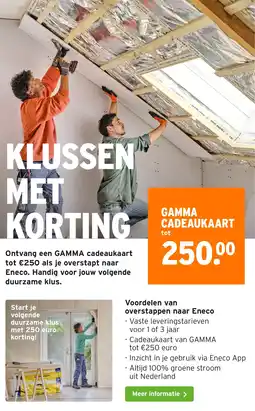 GAMMA Voordelen van overstappen naar Eneco aanbieding