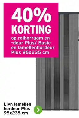 GAMMA op rolhorraam en deur Plus/ Basic en lamellenhordeur Plus 95x235 cm aanbieding