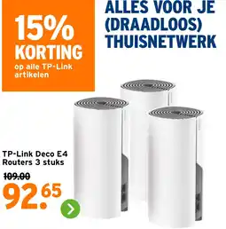GAMMA TP-Link Deco E4 Routers 3 stuks aanbieding