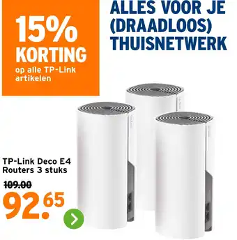 GAMMA TP-Link Deco E4 Routers 3 stuks aanbieding