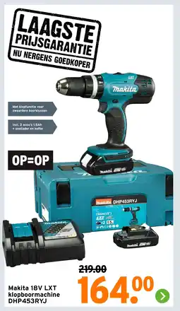 GAMMA Makita 18V LXT klopboormachine DHP453RYJ aanbieding