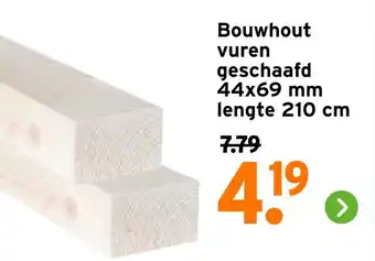 GAMMA Bouwhout vuren geschaafd aanbieding