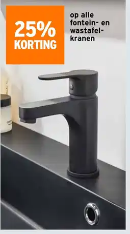 GAMMA Op alle fontein en wastafel kranen aanbieding