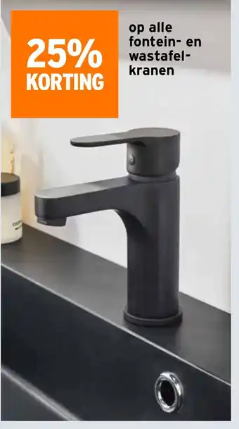 GAMMA Op alle fontein en wastafel kranen aanbieding