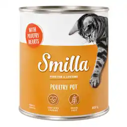 Zooplus 24x800g Gevogeltepannetje Gevogelte met Gevogelteharten Smilla Kattenvoer aanbieding