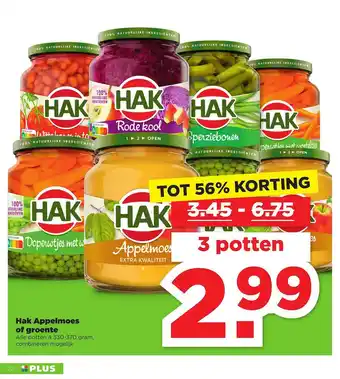 PLUS Hak appelmoes of groente aanbieding