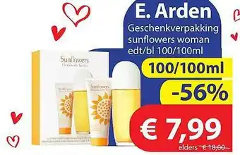 Die Grenze E. arden geschenkverpakking sunflowers woman edt-bl 100-100ml aanbieding