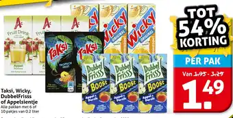 Hoogvliet Taksi, Wicky, DubbelFrisss of Appelsientje aanbieding