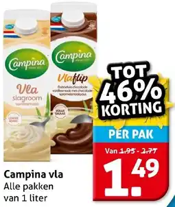 Hoogvliet Campina vla aanbieding