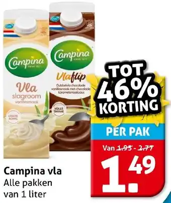 Hoogvliet Campina vla aanbieding