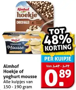 Hoogvliet Almhof Hoekje of yoghurt mousse aanbieding