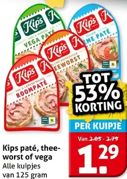Hoogvliet Kips paté, theeworst of vega aanbieding