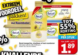 Hoogvliet Becel margarine, vloeibaar of met roomboter aanbieding
