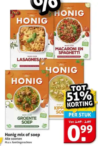 Hoogvliet Honig mix of soep aanbieding
