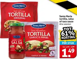 Hoogvliet Santa Maria tortilla, salsa of taco sauce aanbieding
