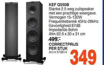 Correct KEF q550b zuilspeaker aanbieding