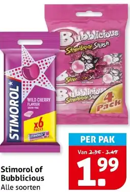 Hoogvliet Stimorol of Bubblicious aanbieding