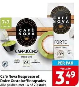 Hoogvliet Café Nova Nespresso of Dolce Gusto koffiecapsules aanbieding