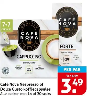 Hoogvliet Café Nova Nespresso of Dolce Gusto koffiecapsules aanbieding