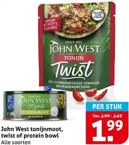 Hoogvliet John West tonijnmoot, twist of protein bowl aanbieding