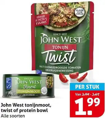 Hoogvliet John West tonijnmoot, twist of protein bowl aanbieding