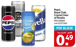 Hoogvliet Pepsi, Royal Club, Crystal Clear of Rivella aanbieding
