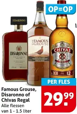 Hoogvliet Famous Grouse, Disaronno of Chivas Regal aanbieding