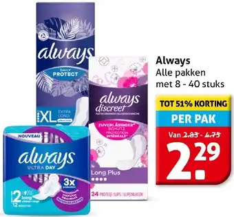 Hoogvliet Always aanbieding
