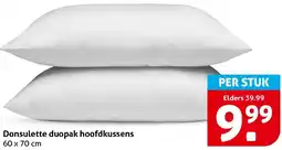 Hoogvliet Donsulette duopak hoofdkussens aanbieding