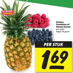 Nettorama Ananas, frambozen of blauwe bessen aanbieding