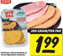 Nettorama Schnitzels, wienerschnitzels of Vivera kipkrokant schnitzels aanbieding