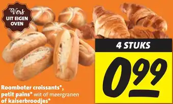 Nettorama Roomboter croissants, petit pains of kaiserbroodjes aanbieding