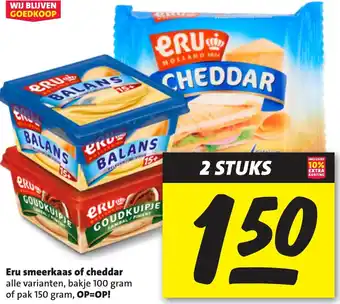 Nettorama Eru smeerkaas of cheddar aanbieding